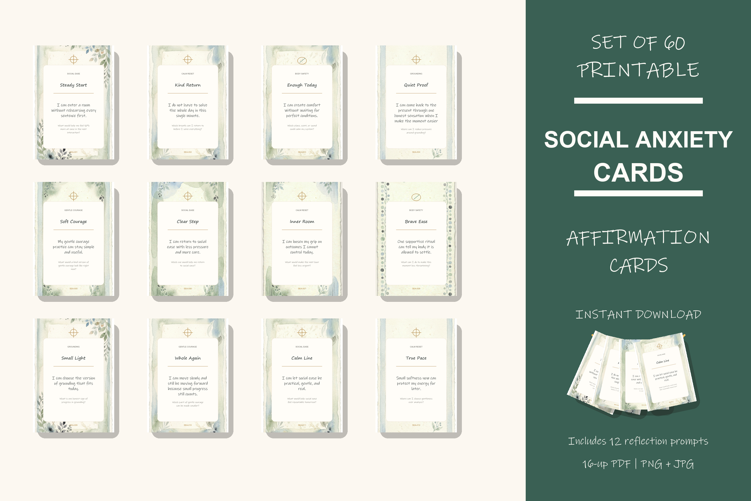 Printable Social Anxiety Cards preview