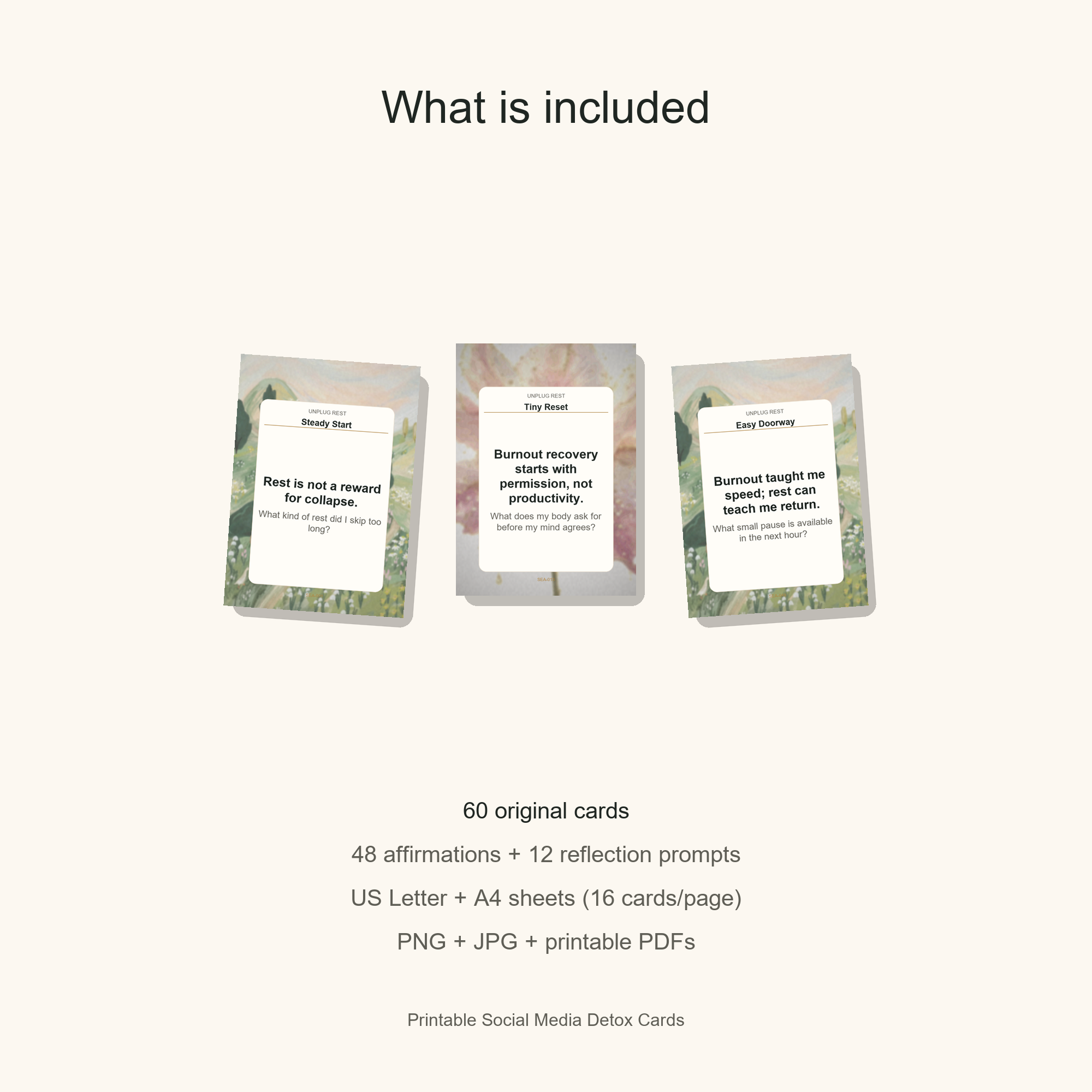 Printable Social Media Detox Cards gallery preview
