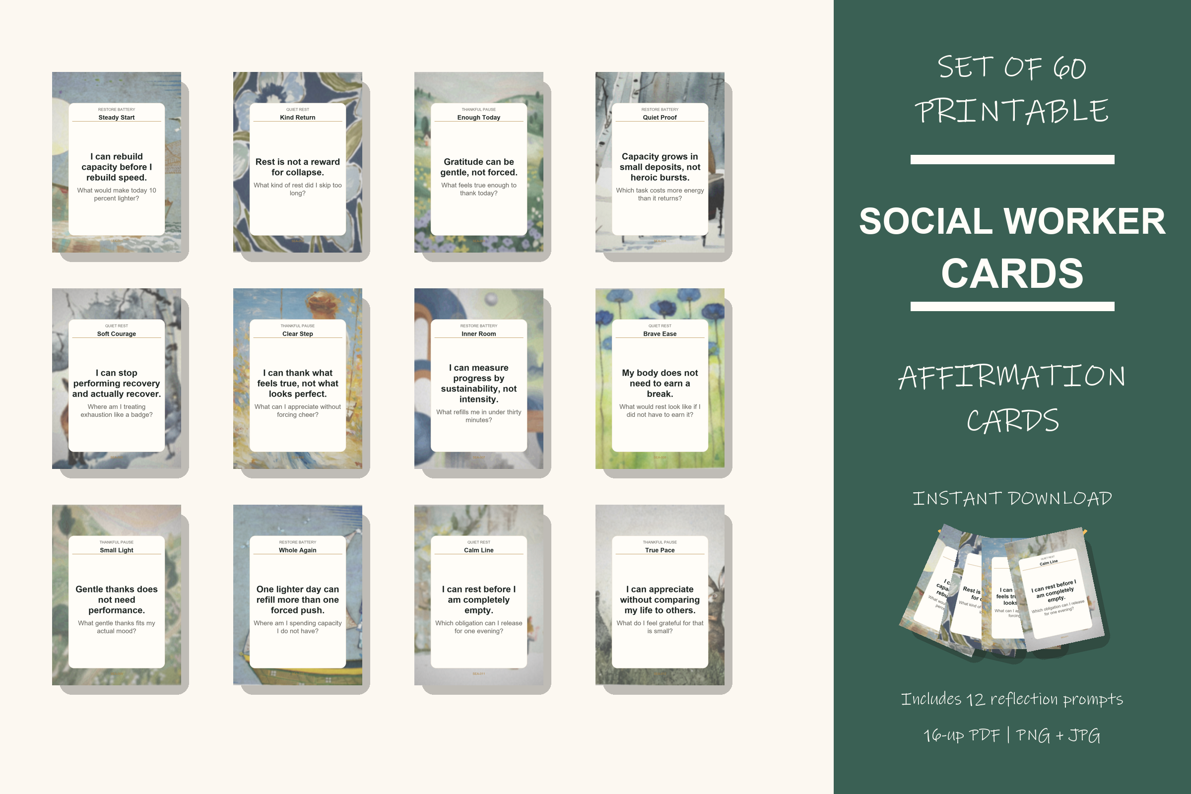 Printable Social Worker Cards preview