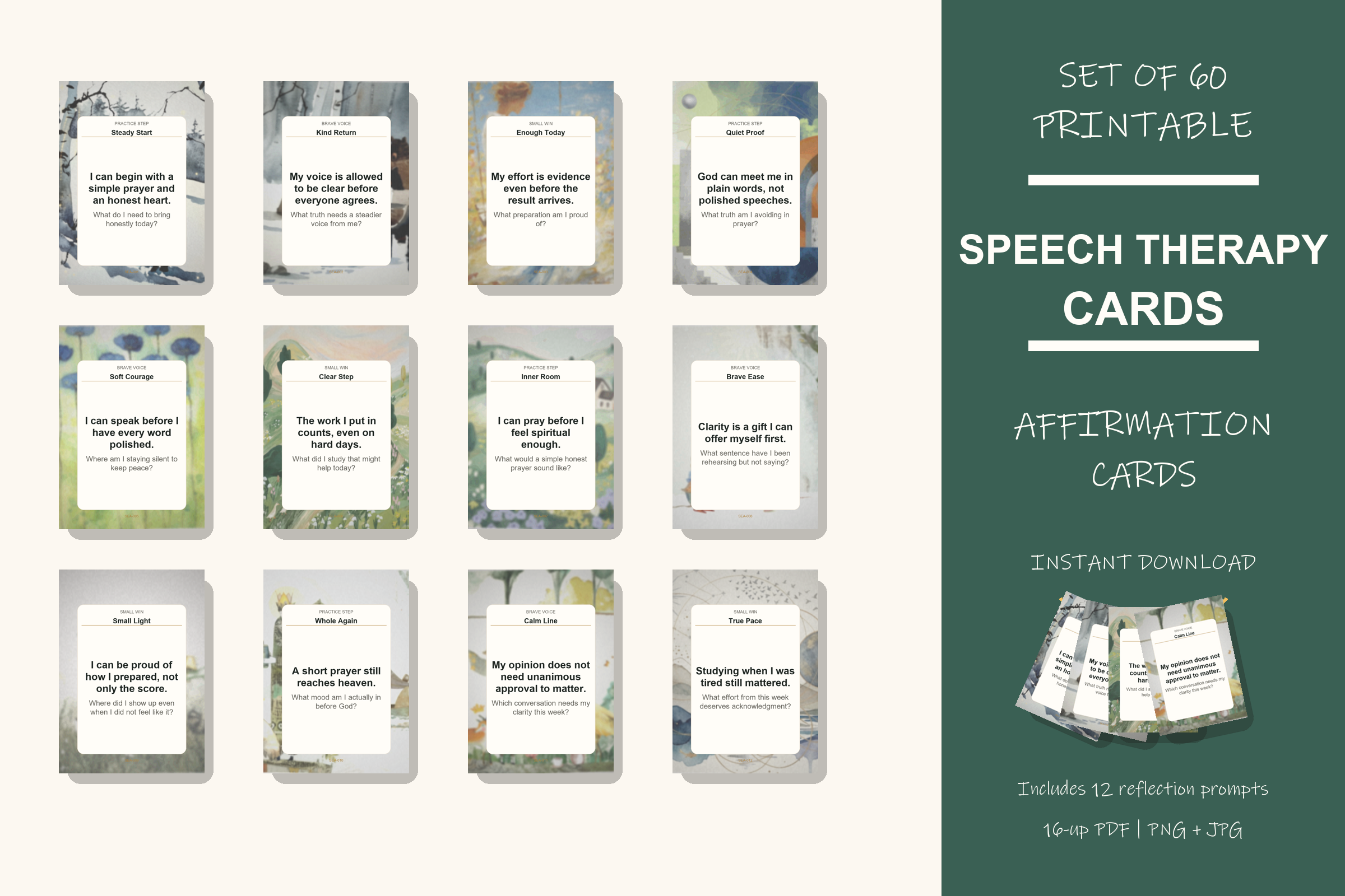 Printable Speech Therapy Cards preview