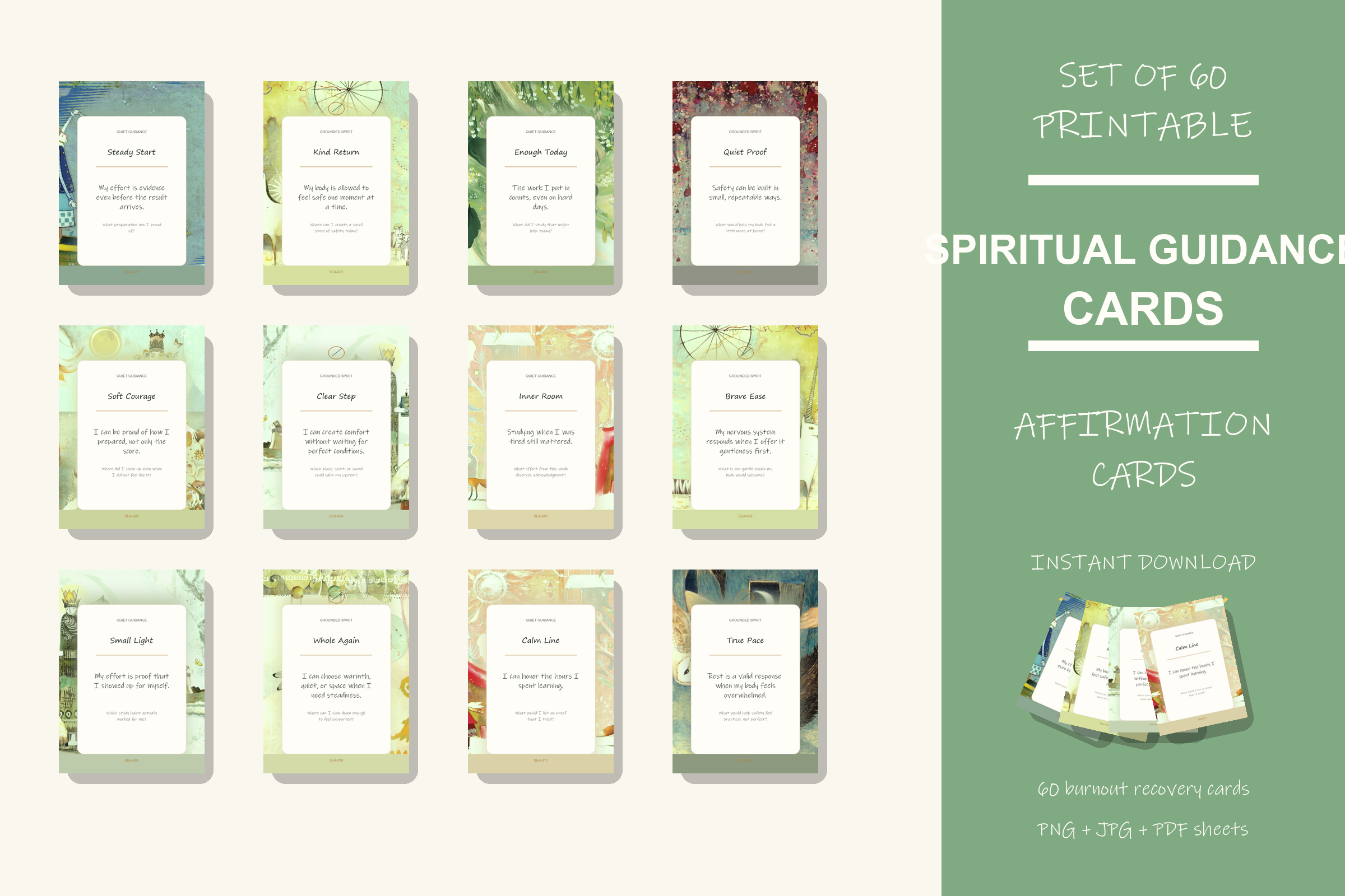 Printable Spiritual Guidance Cards preview