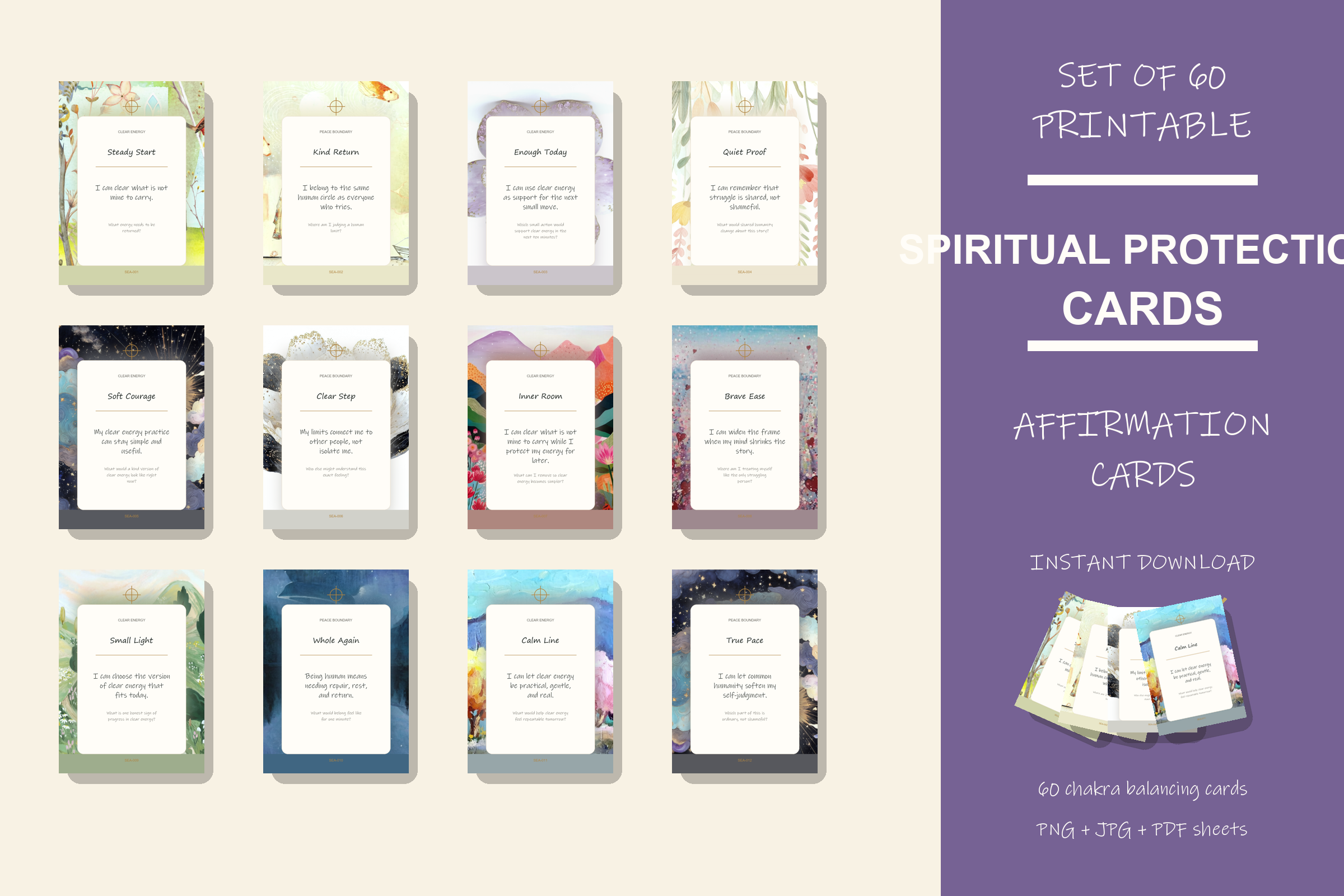 Printable Spiritual Protection Cards preview