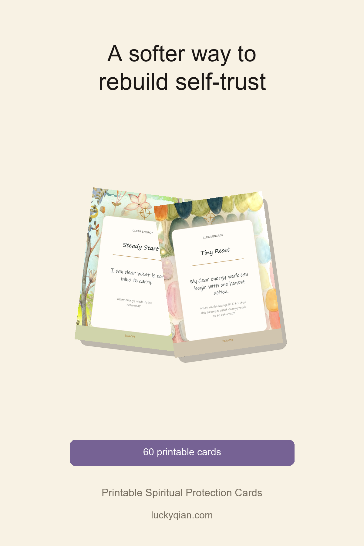 Printable Spiritual Protection Cards pin preview