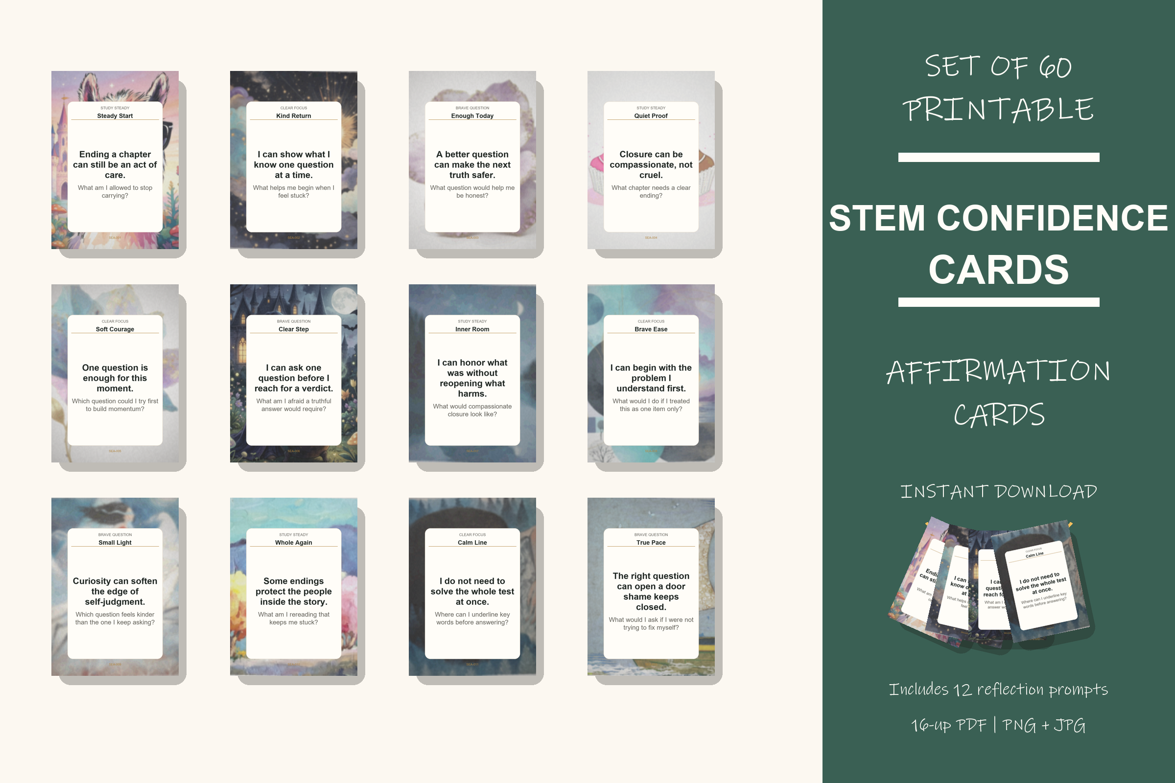 Printable Stem Confidence Cards preview