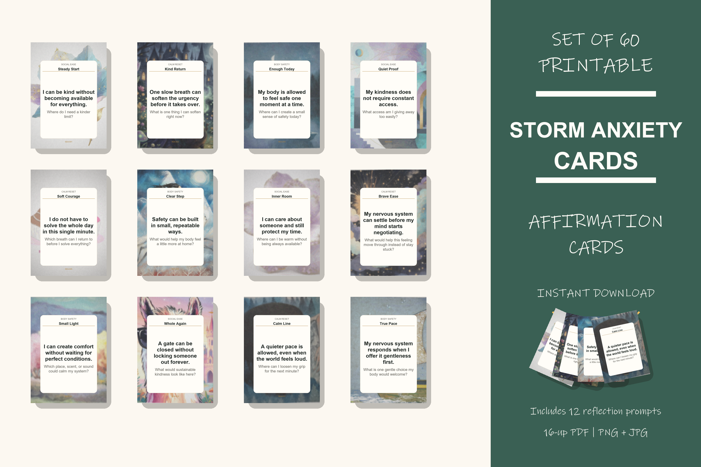 Printable Storm Anxiety Cards preview