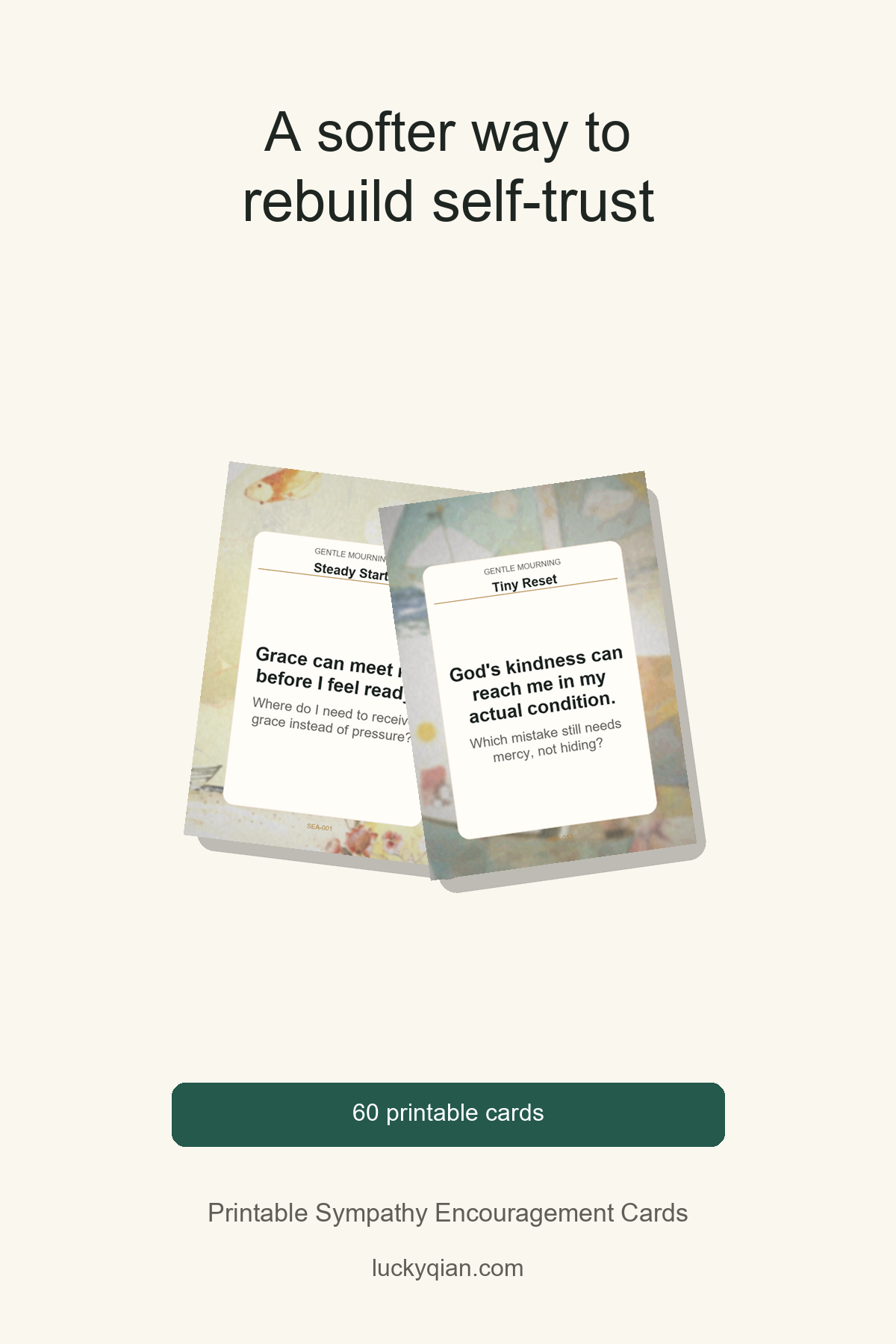 Printable Sympathy Encouragement Cards pin preview