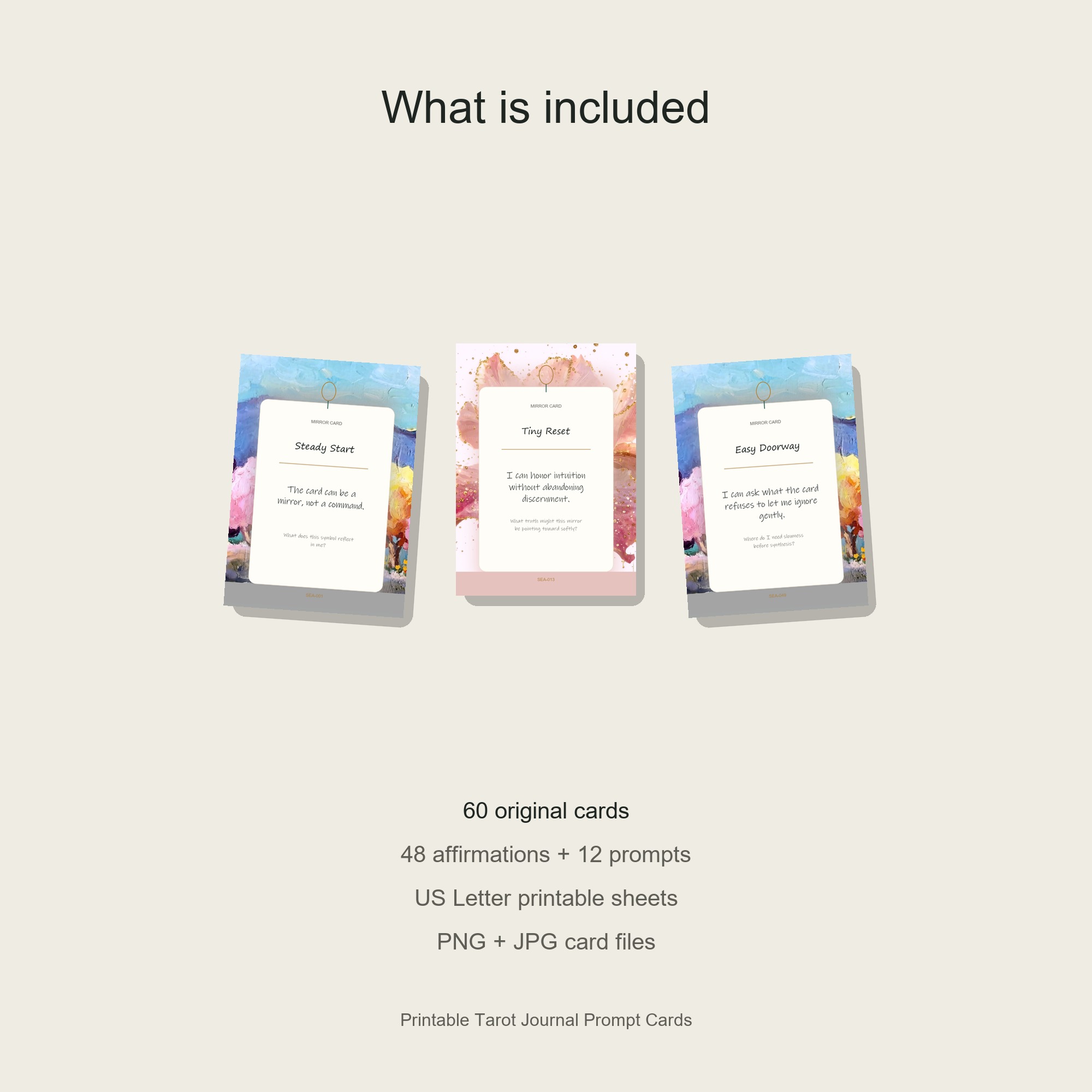 Printable Tarot Journal Prompt Cards gallery preview