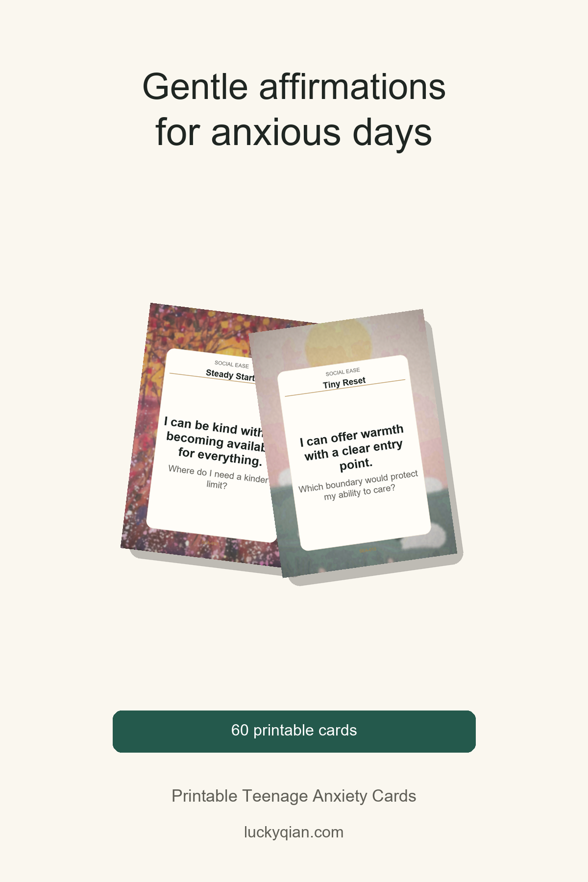 Printable Teenage Anxiety Cards pin preview