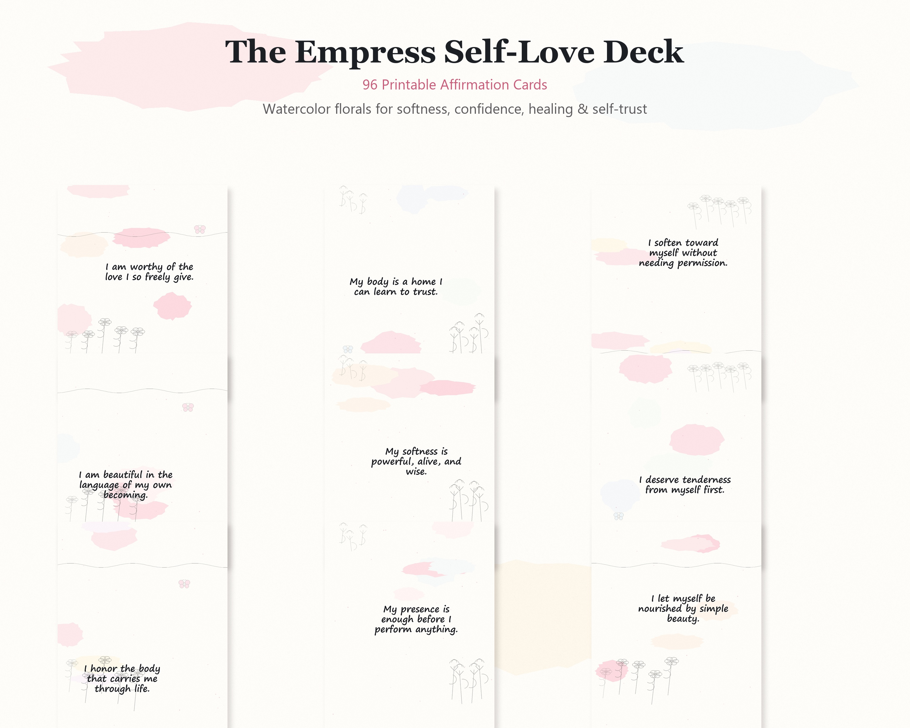The Empress Self-Love Deck Printable Cards | 96 ... preview