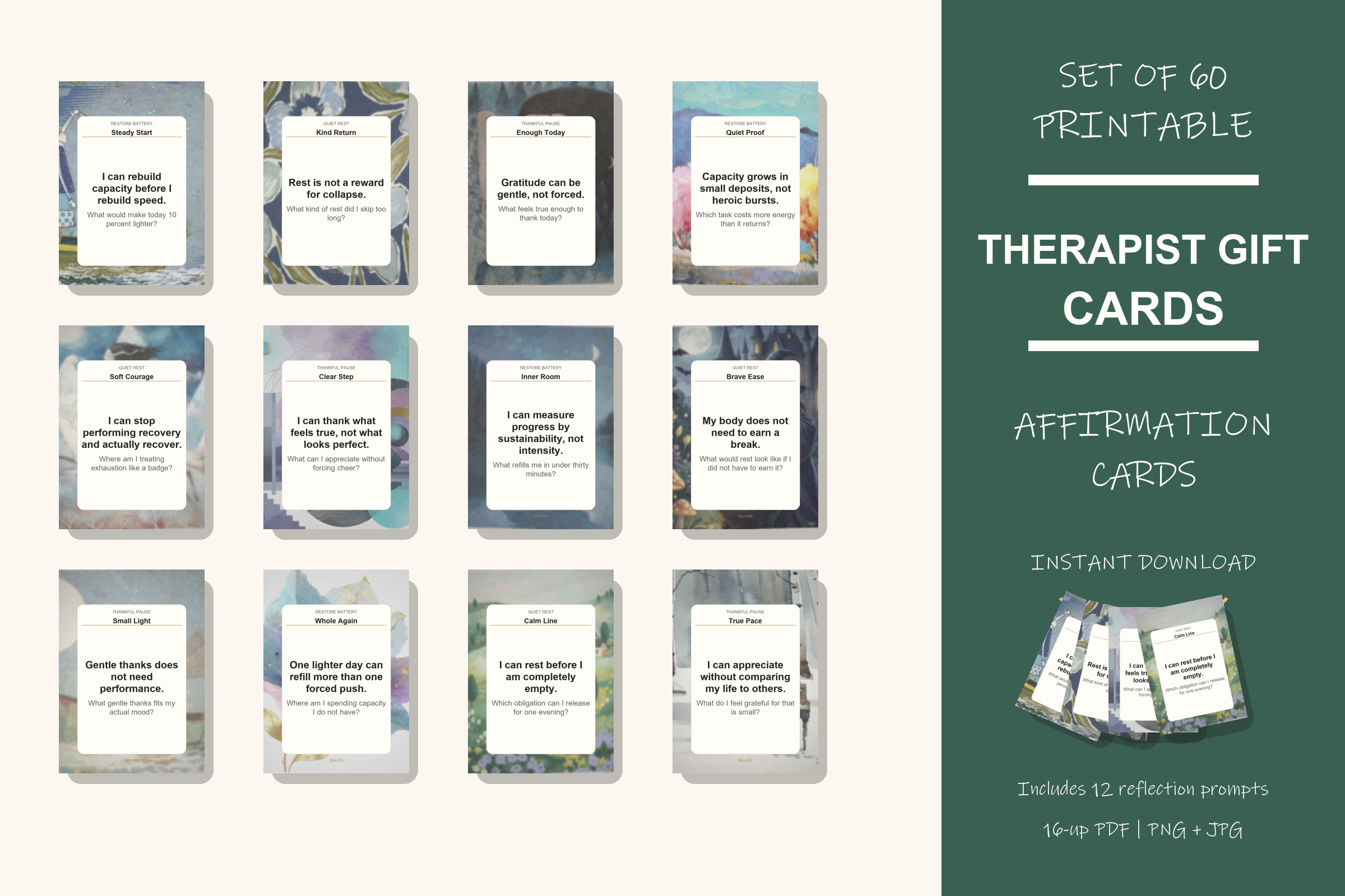 Printable Therapist Gift Cards preview