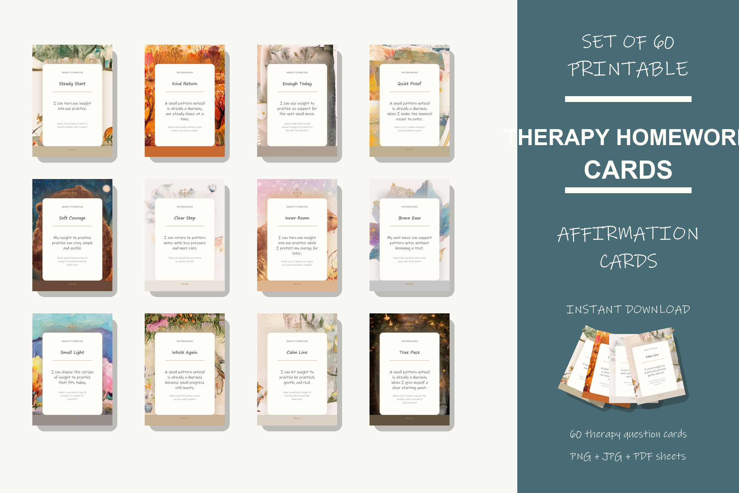 Printable Therapy Homework Cards preview