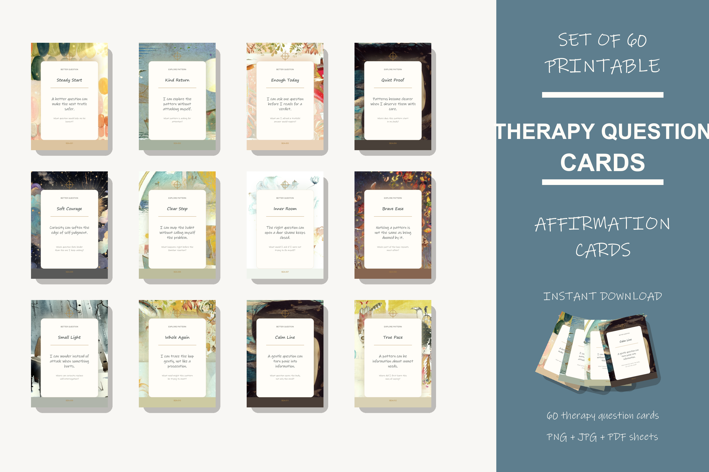 Printable Therapy Question Cards preview