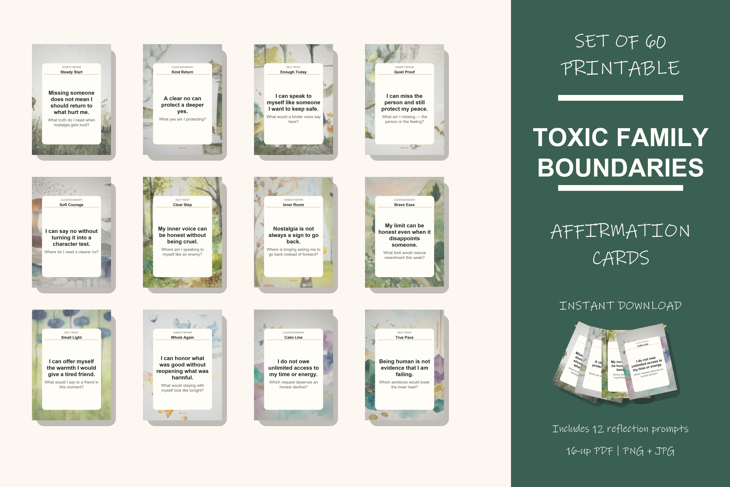 Printable Toxic Family Boundaries Cards preview