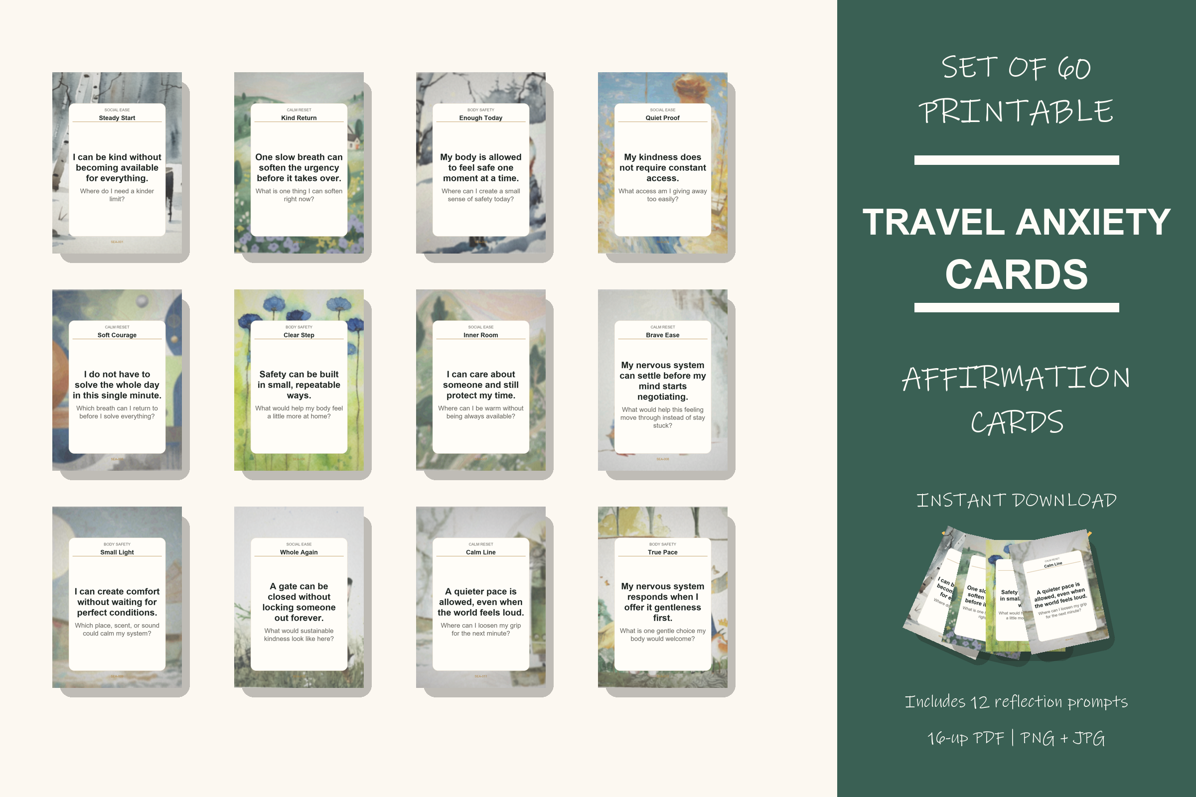 Printable Travel Anxiety Cards preview