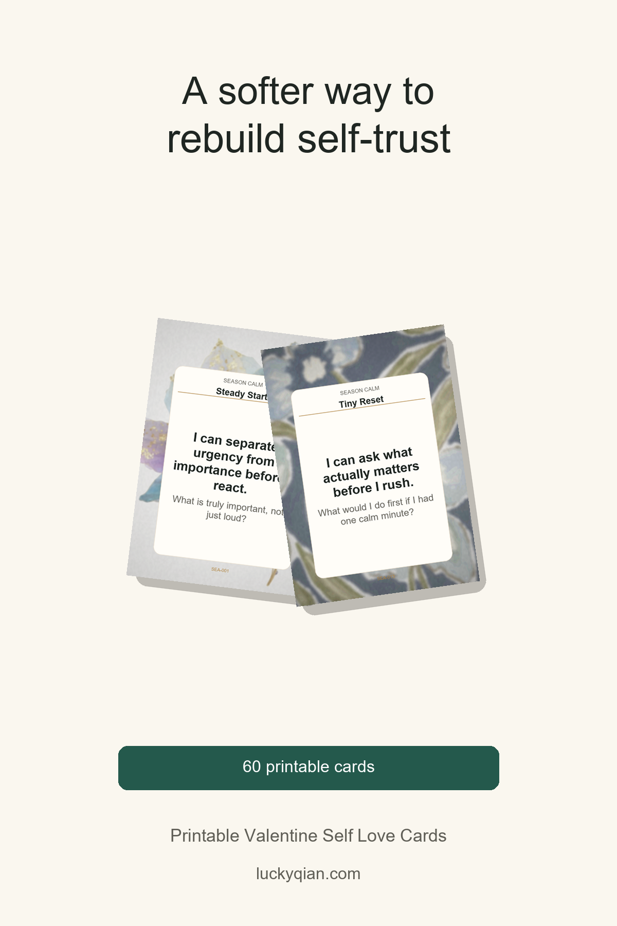 Printable Valentine Self Love Cards pin preview