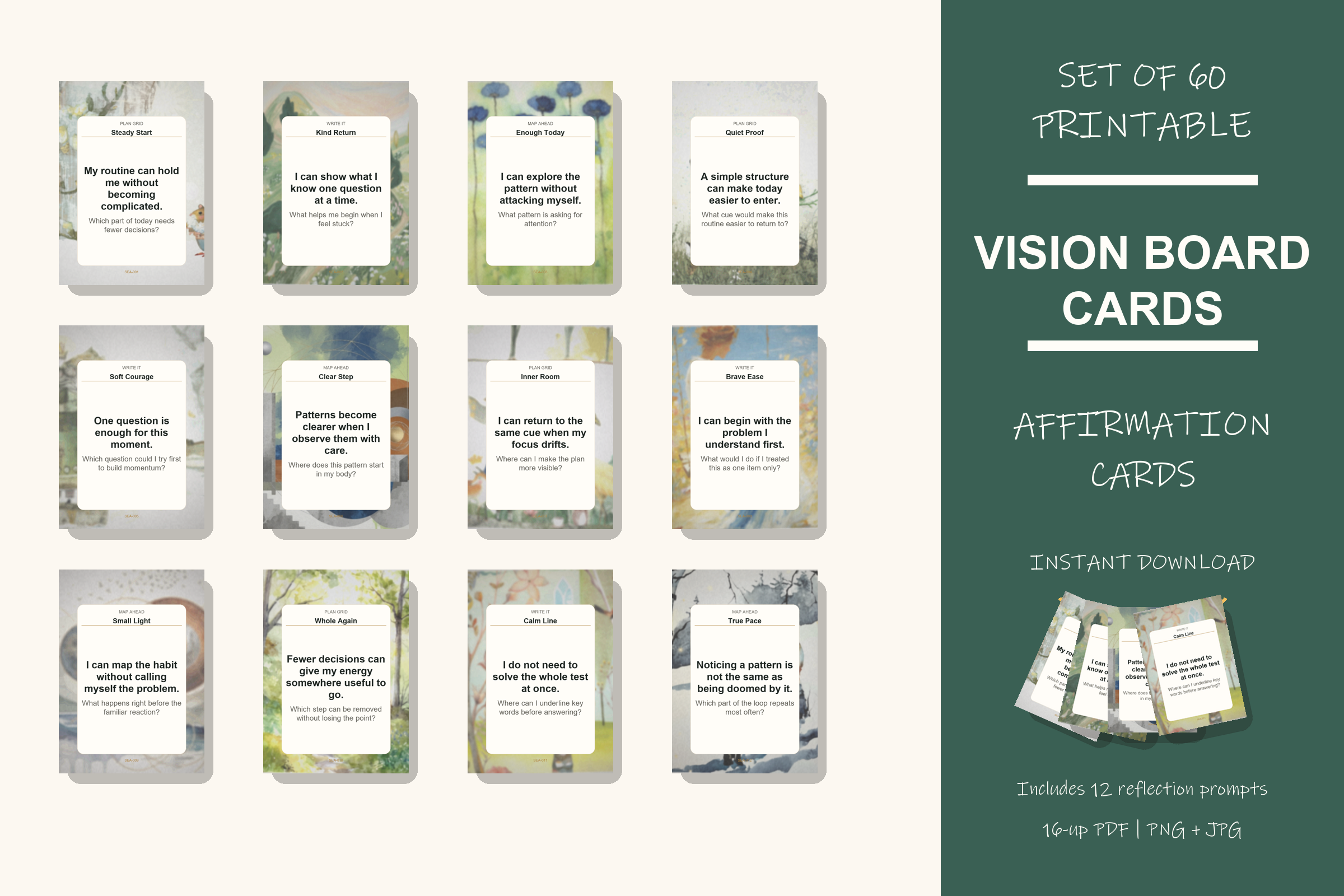 Printable Vision Board Cards preview