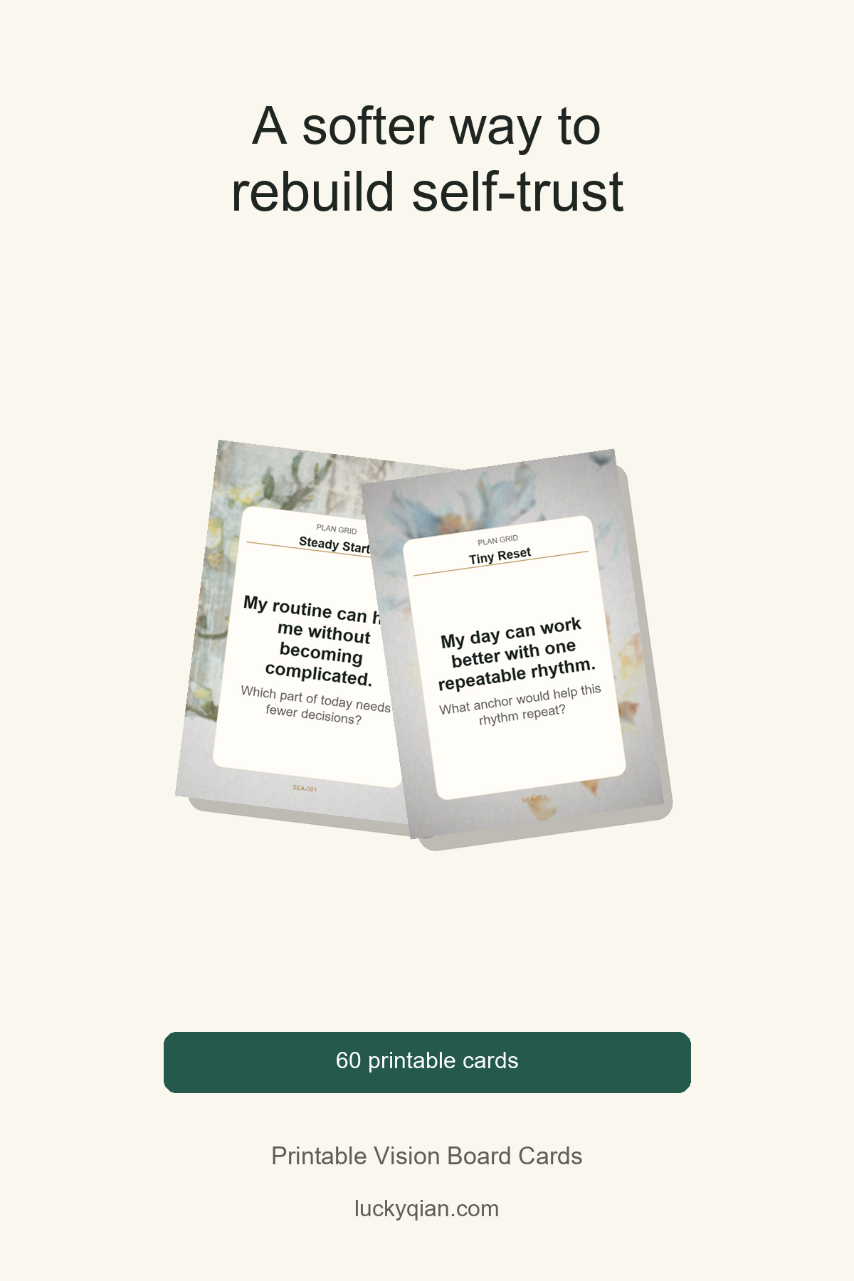 Printable Vision Board Cards pin preview