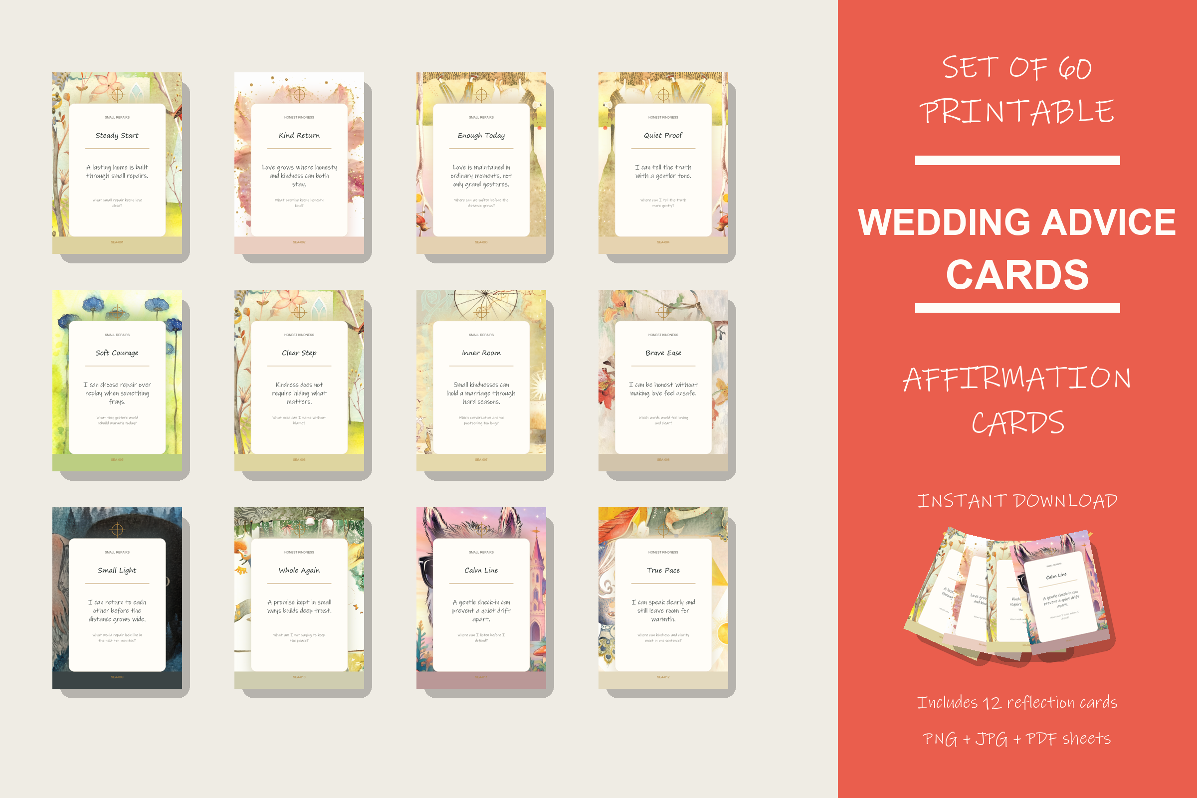 Printable Wedding Advice Cards preview