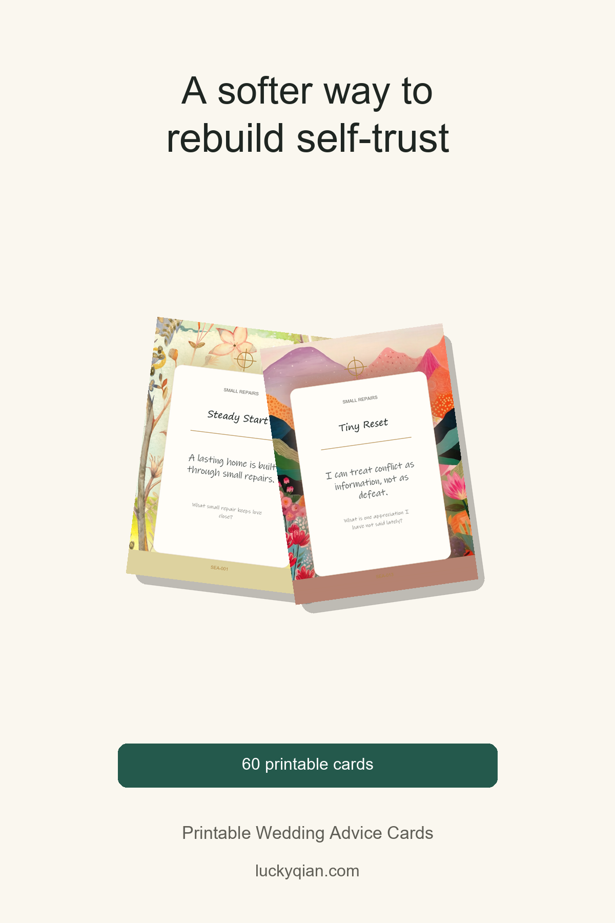 Printable Wedding Advice Cards pin preview