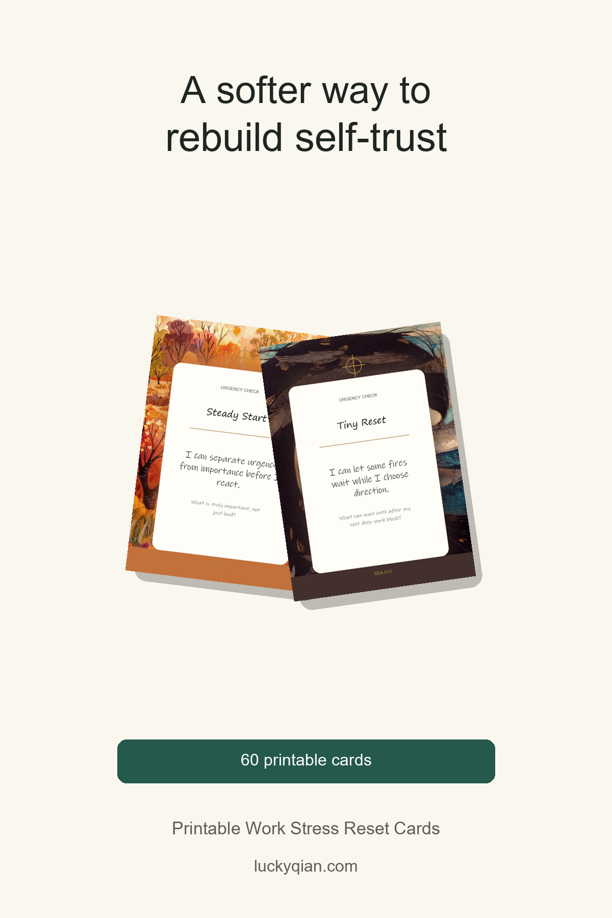 Printable Work Stress Reset Cards pin preview