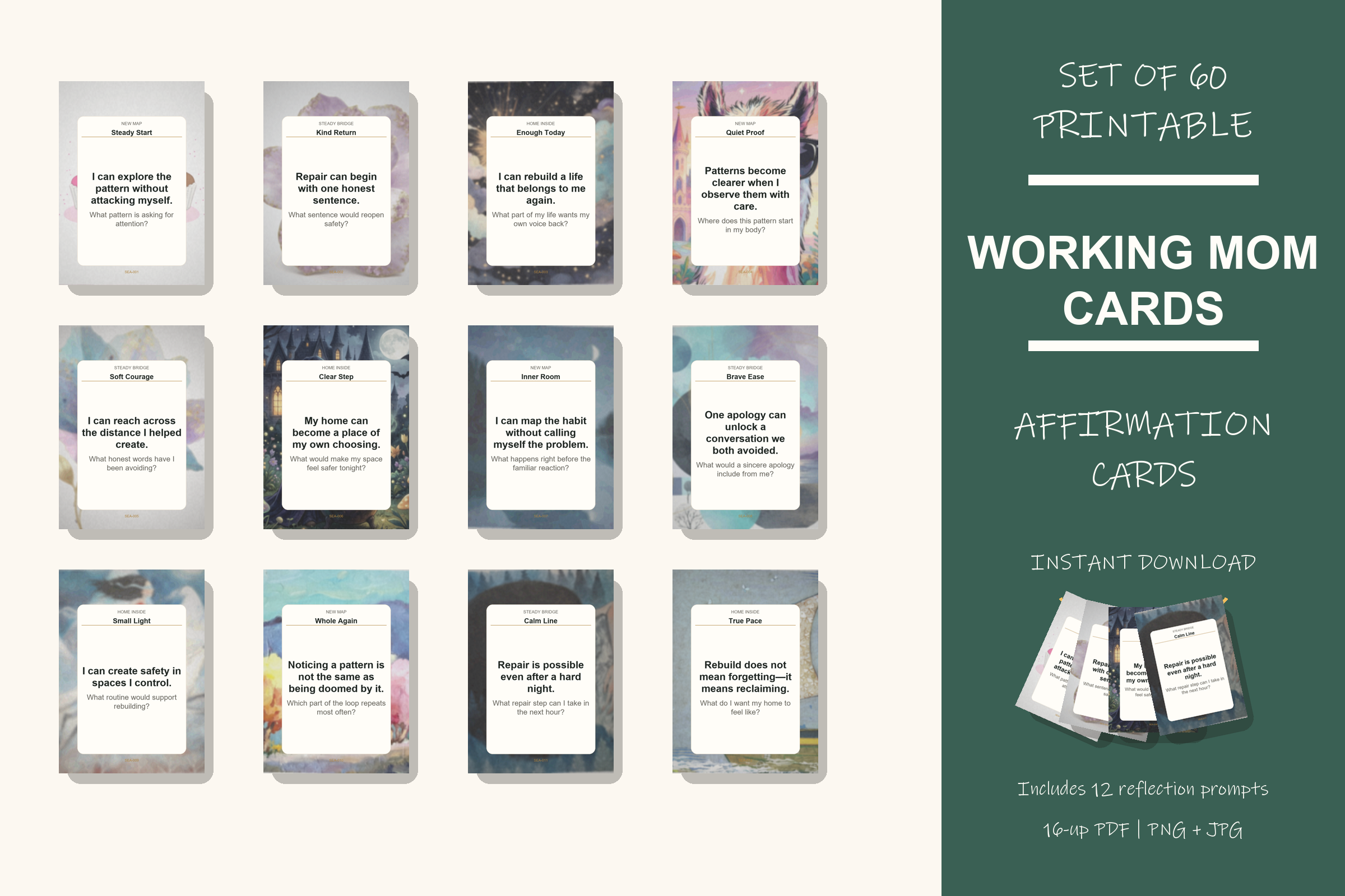 Printable Working Mom Cards preview