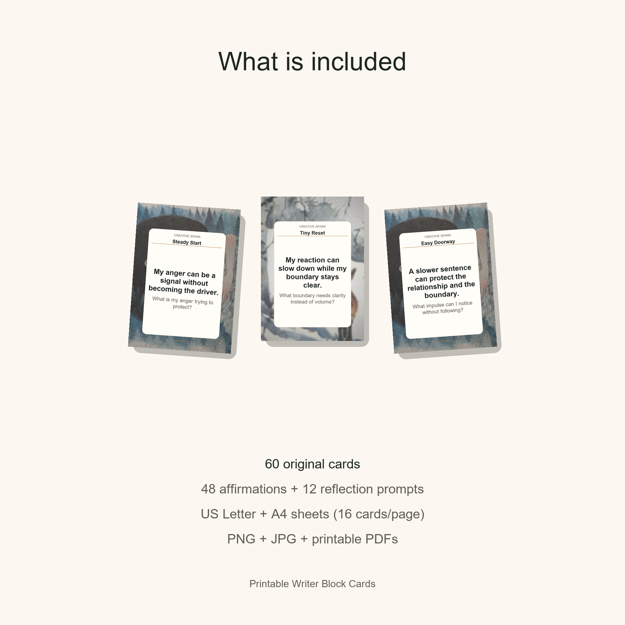 Printable Writer Block Cards gallery preview