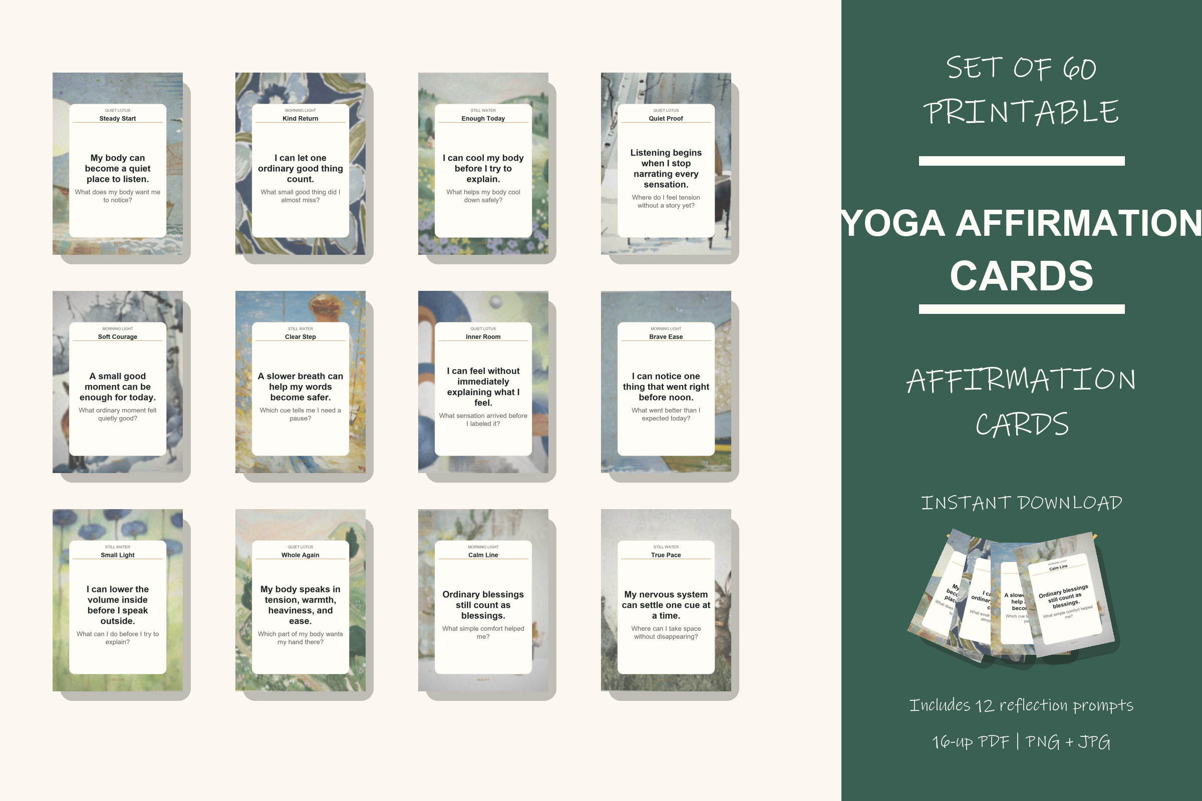 Printable Yoga Affirmation Cards preview
