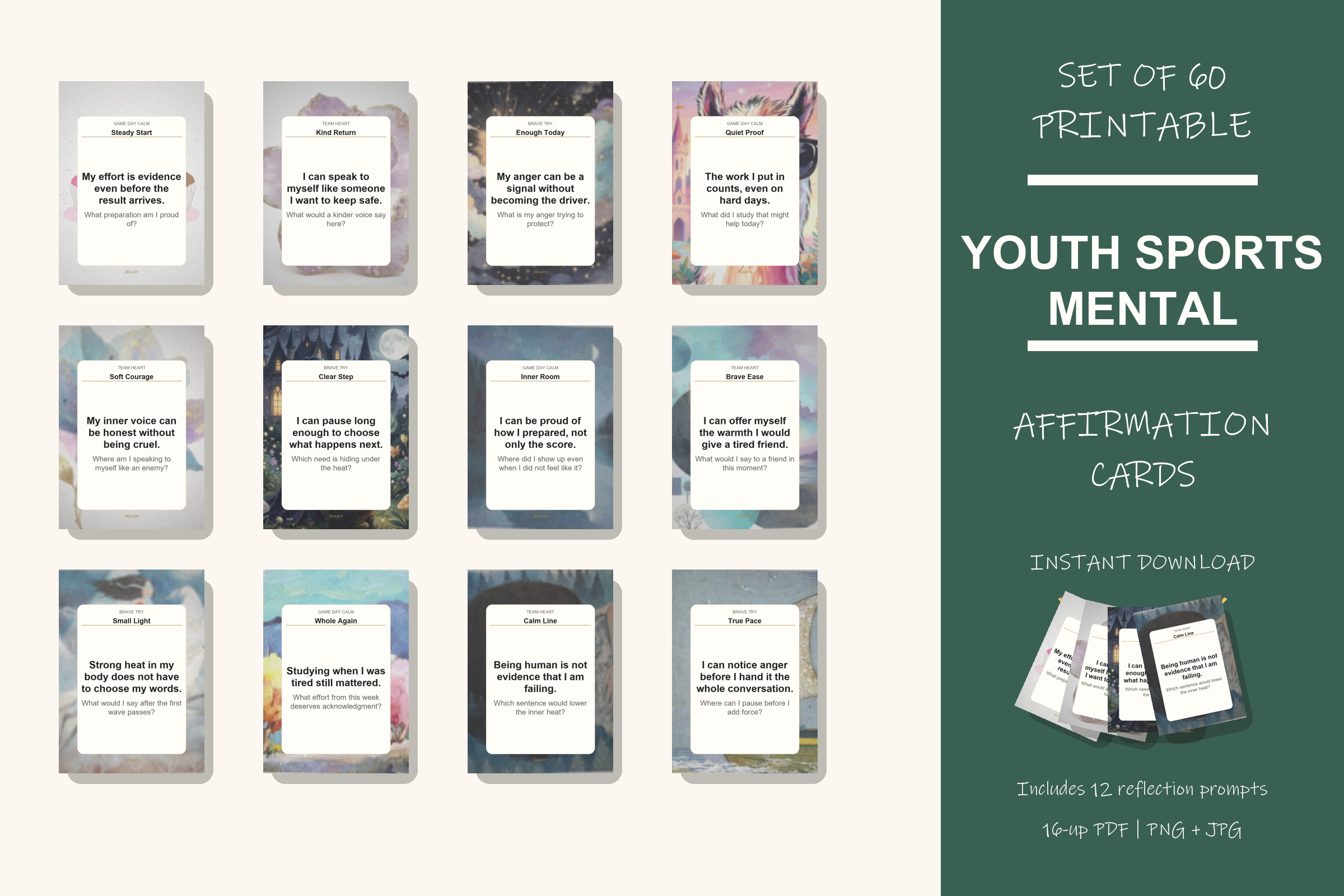 Printable Youth Sports Mental Cards preview